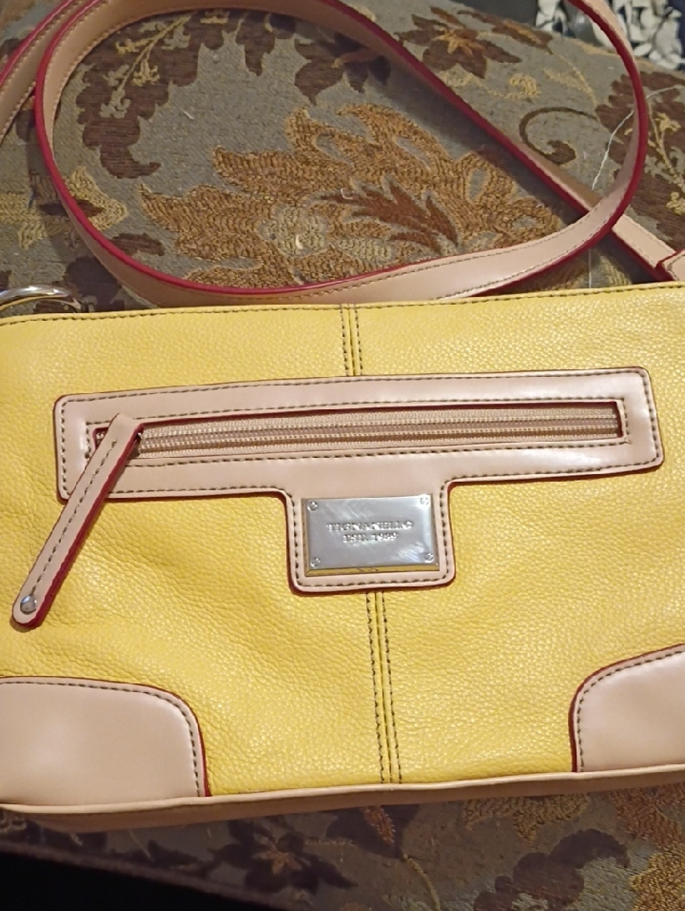 Tignanello Yellow Crossbody with Beige Trim